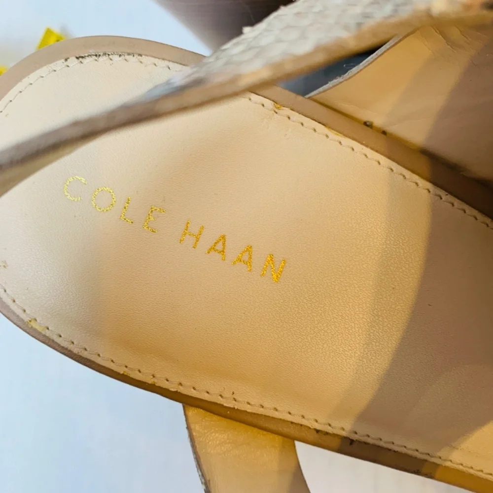 Cole Haan Philomena Grand Wedge Sandals 10.5B Snakeskin Print Leather 3